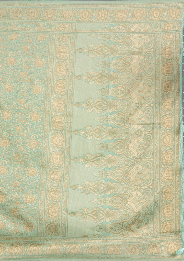 Pista Green Zariwork Art Silk Saree-koskii