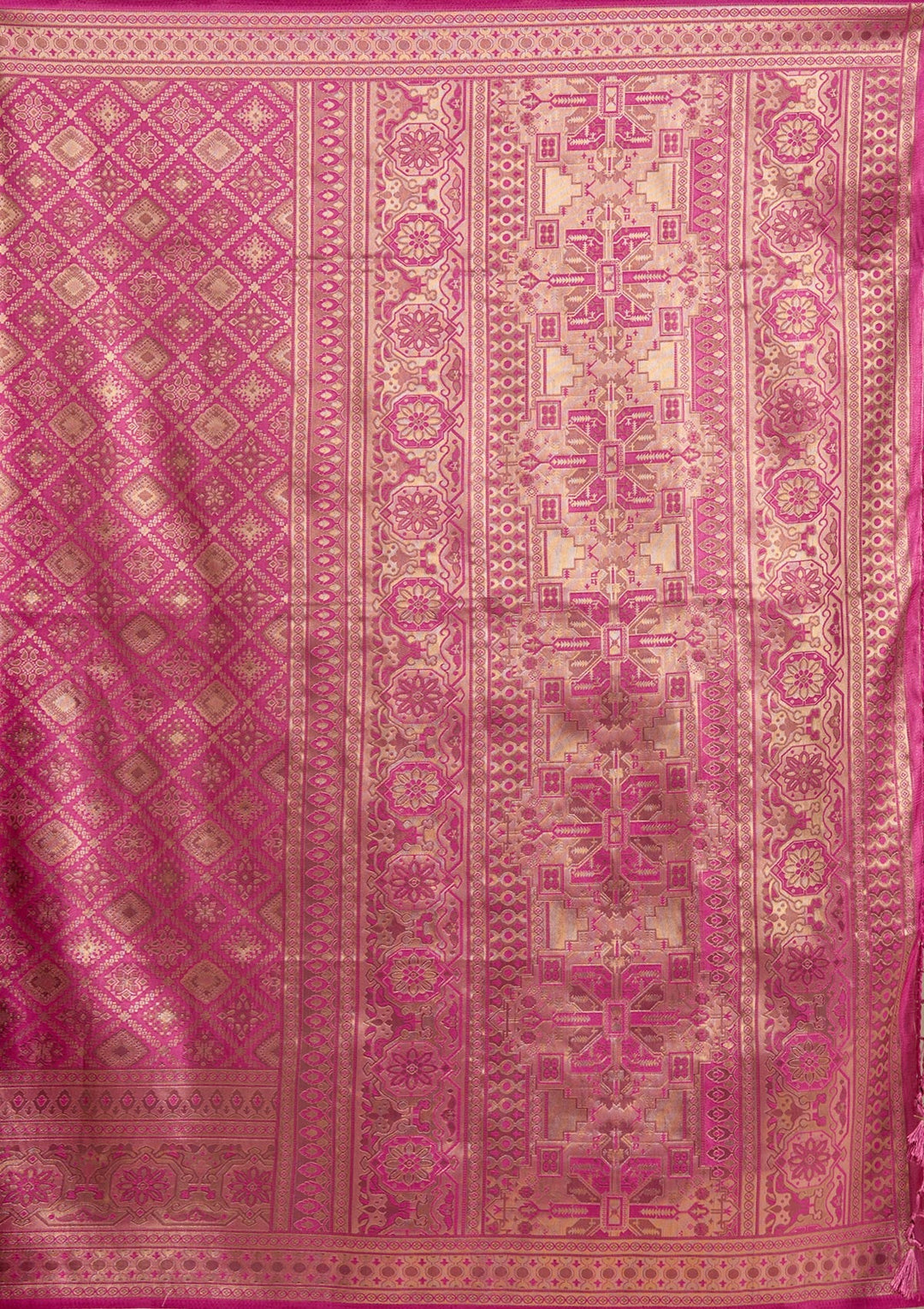 Rani Pink Banarasi Silk Saree-koskii