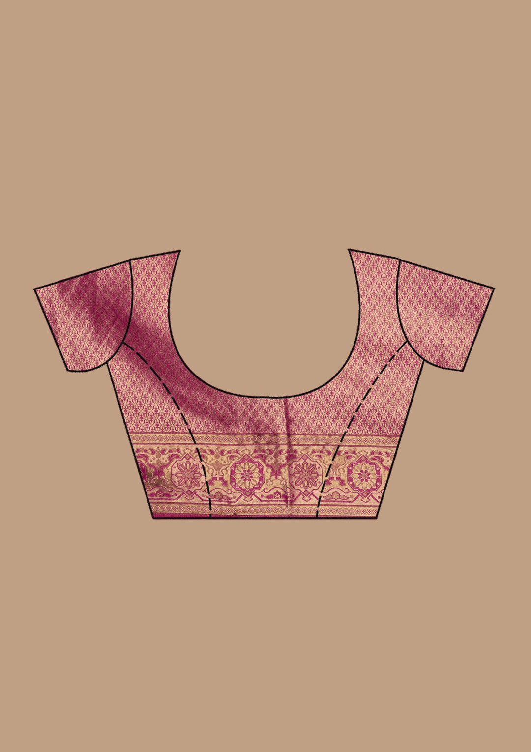 Rani Pink Banarasi Silk Saree-koskii