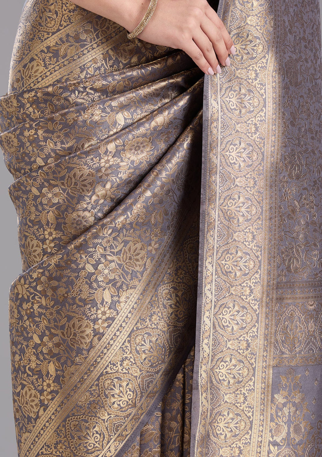 Lavender Zariwork Art Silk Saree-koskii