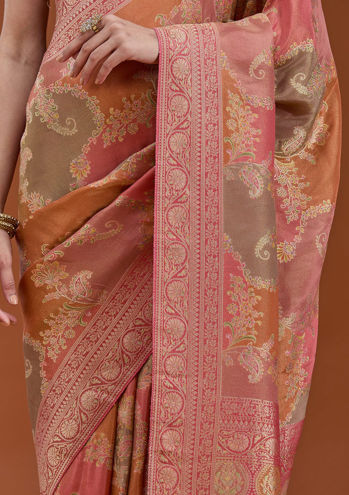 Pink Cutdana Chiffon Silk_Saree_koskii