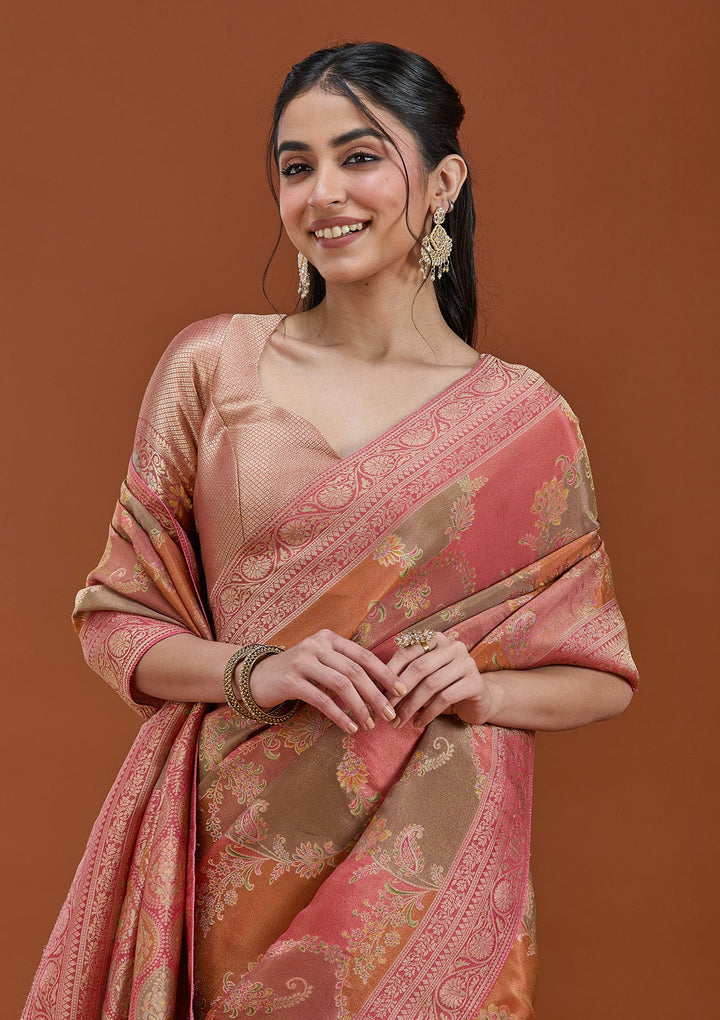Pink Cutdana Chiffon Silk_Saree_koskii