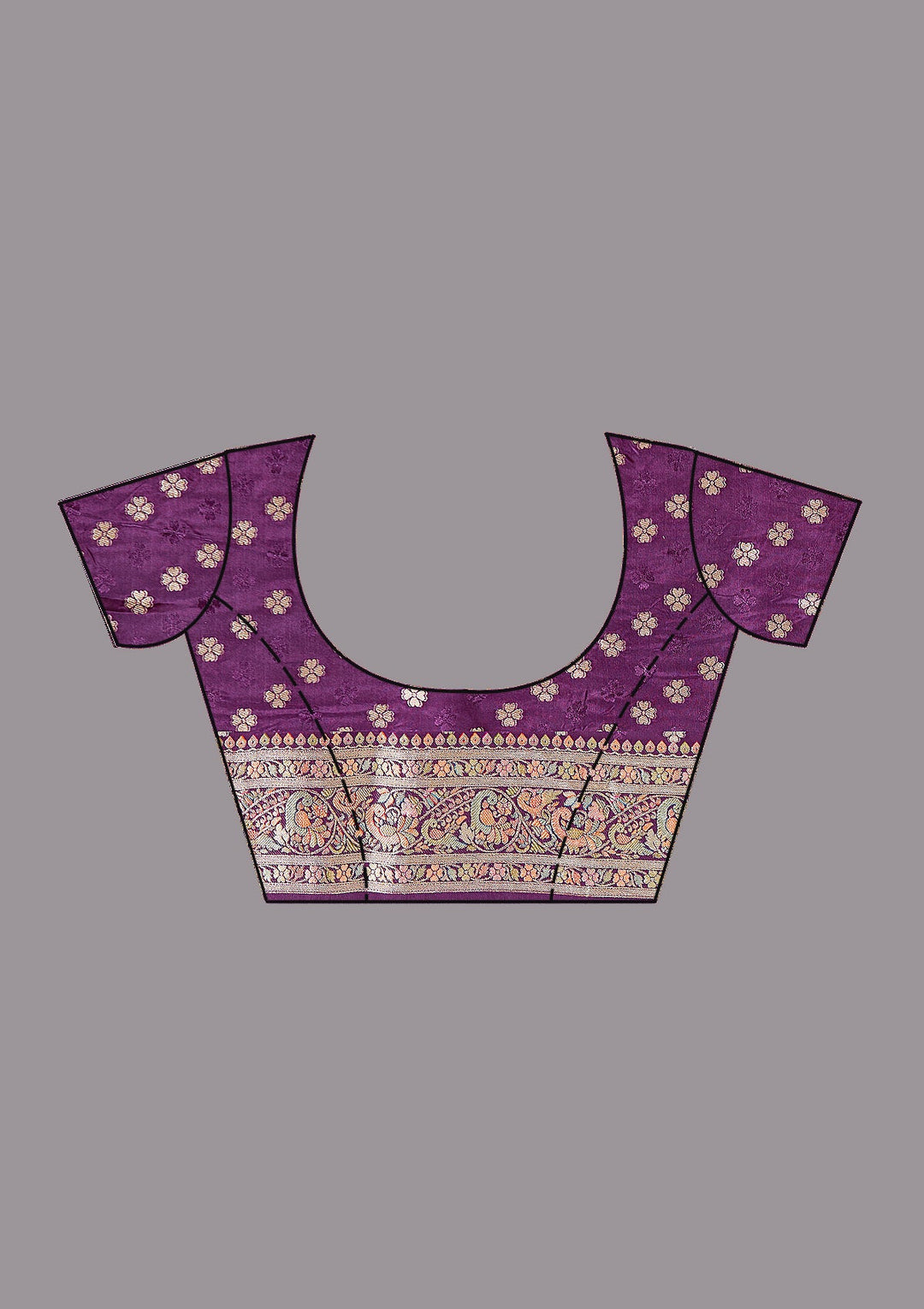 Purple Banarasi Silk Saree-koskii