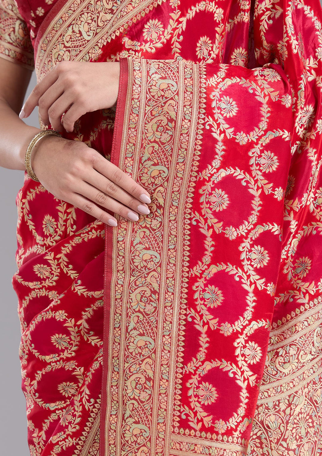 Red Banarasi Silk Saree-koskii