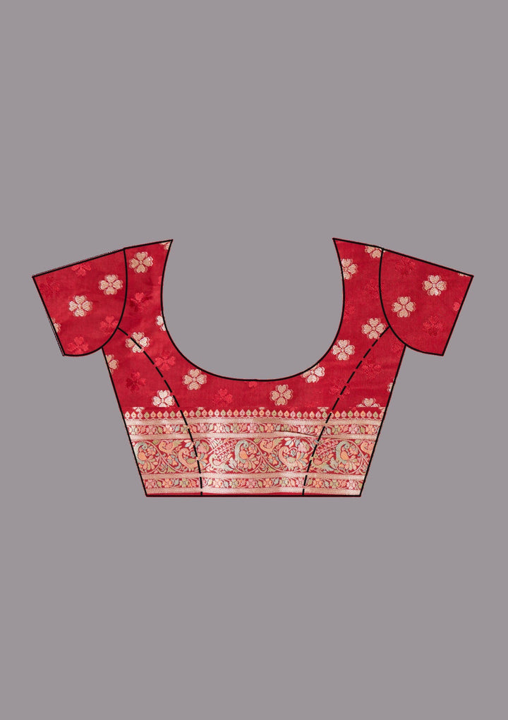 Red Banarasi Silk Saree-koskii