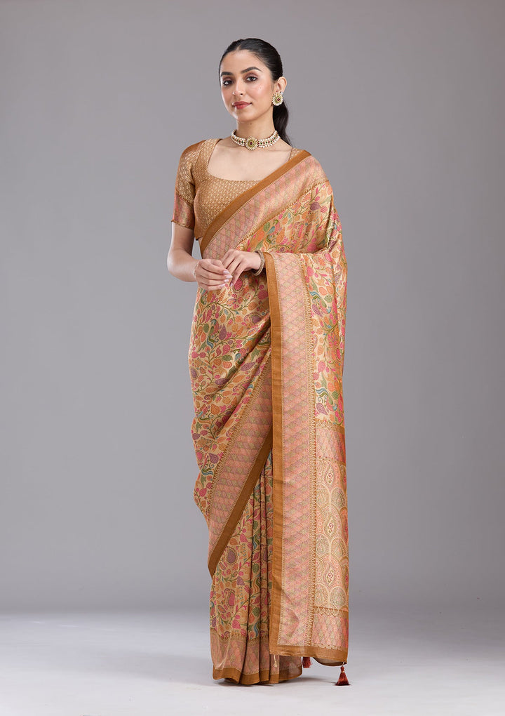 Gold Banarasi Silk Saree-koskii