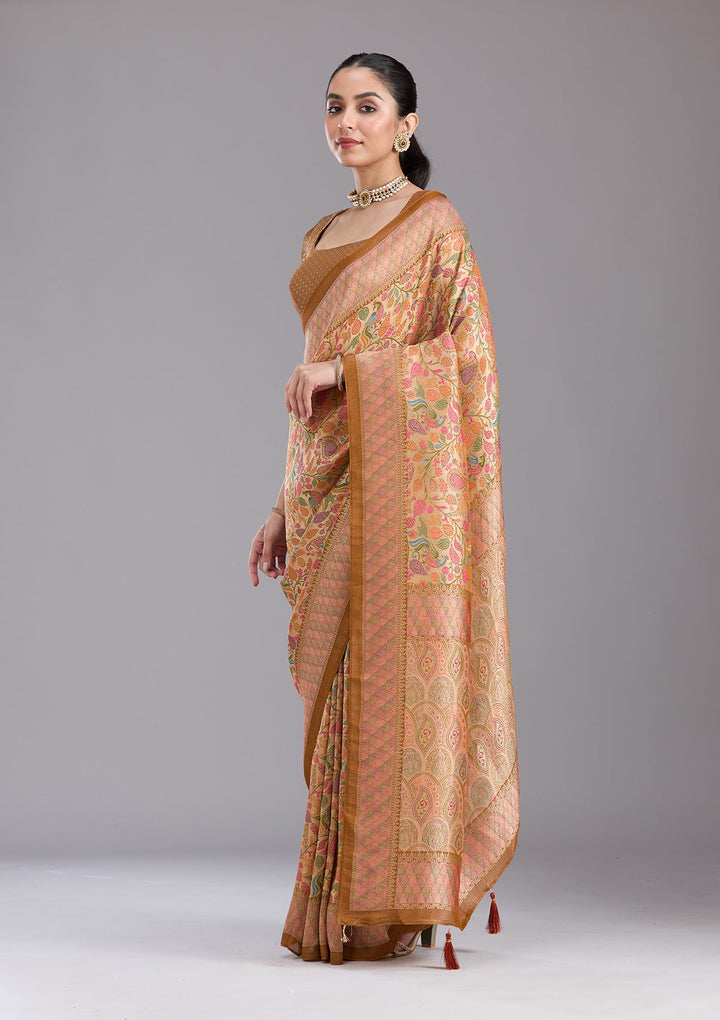 Gold Banarasi Silk Saree-koskii