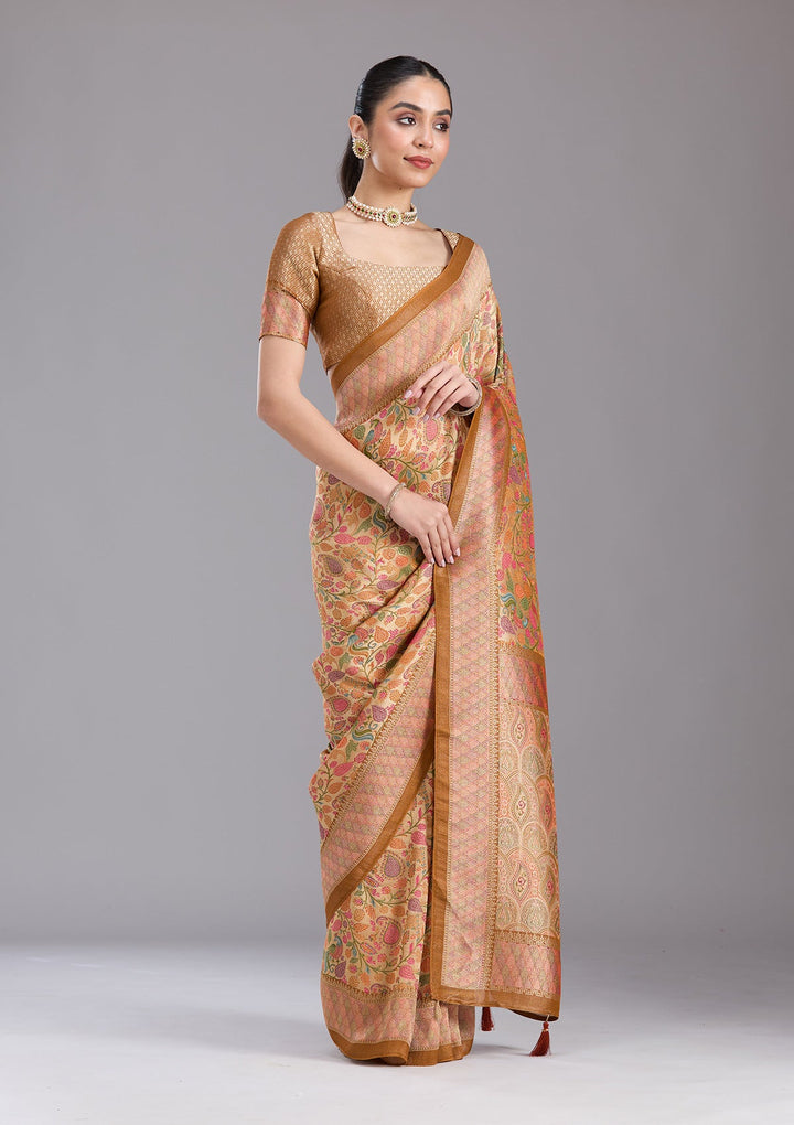 Gold Banarasi Silk Saree-koskii