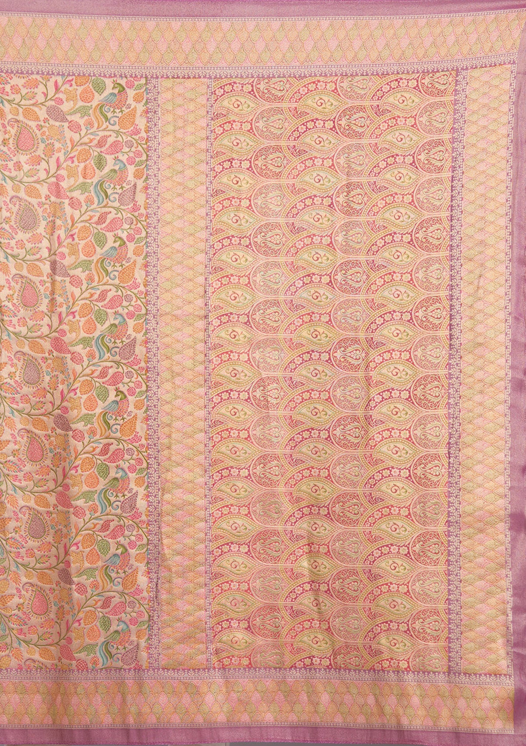 Lavender Banarasi Silk Saree-koskii