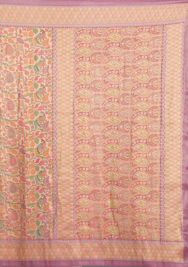 Lavender Banarasi Silk Saree-koskii