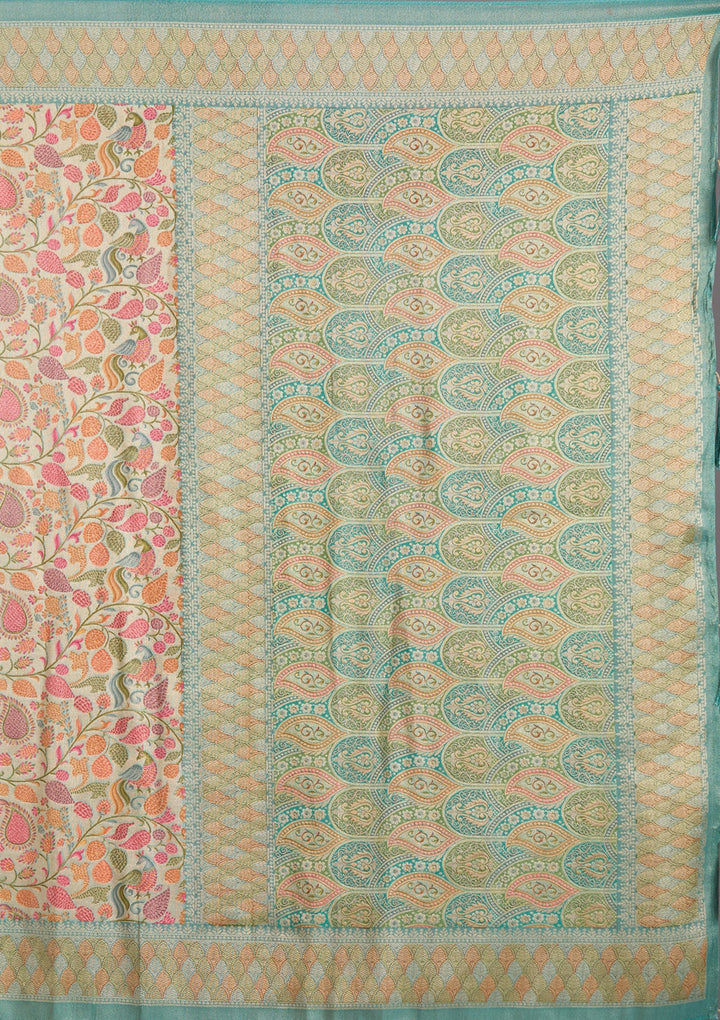 Sea Green Banarasi Silk Saree-koskii