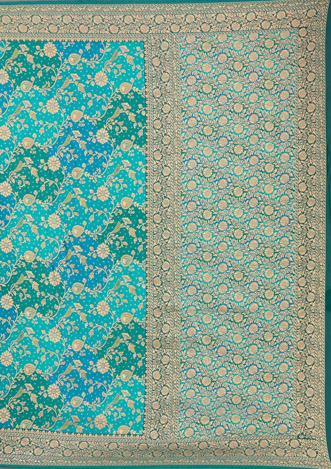 Rama Green Banarasi Silk Saree-koskii