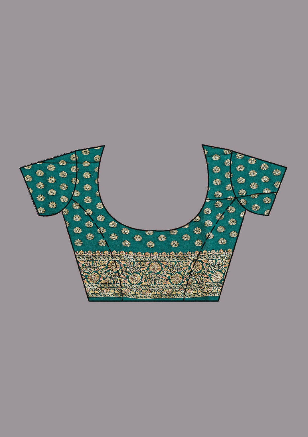 Rama Green Banarasi Silk Saree-koskii
