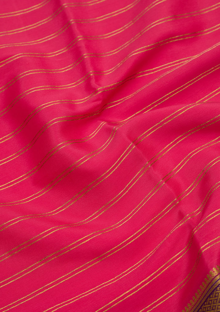 Peach Zariwork Pure Crepe Silk Saree-Koskii