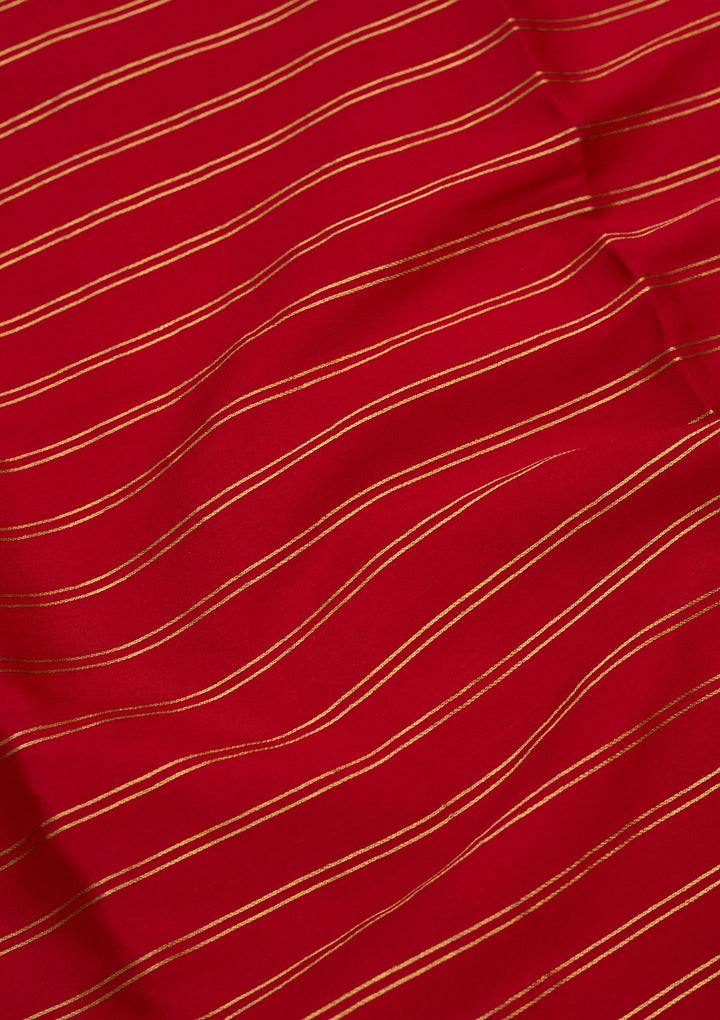 Red Zariwork Pure Crepe Silk Saree-Koskii