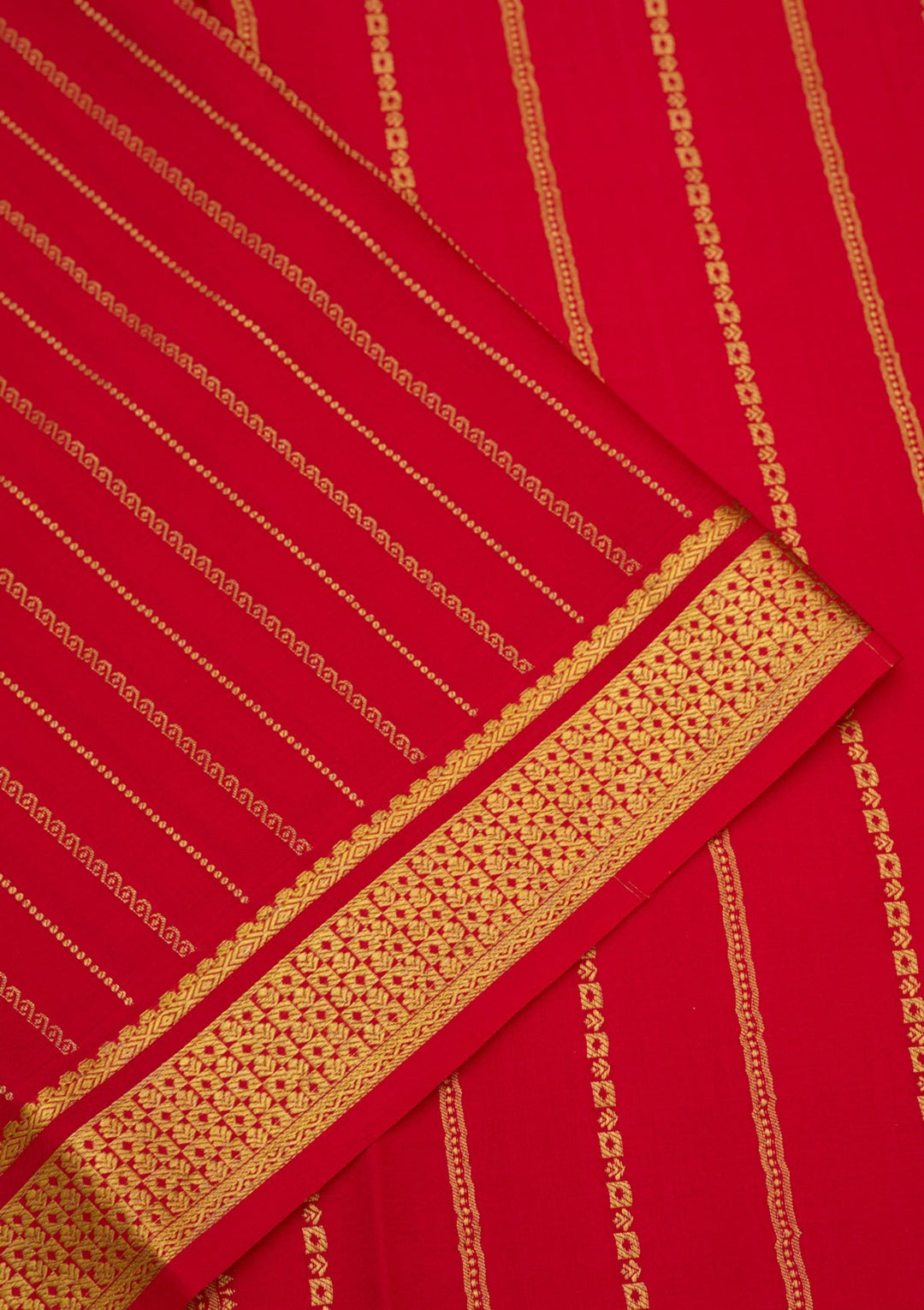 Red Zariwork Pure Crepe Silk Saree-Koskii