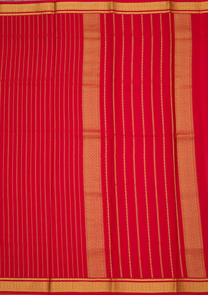 Red Zariwork Pure Crepe Silk Saree-Koskii