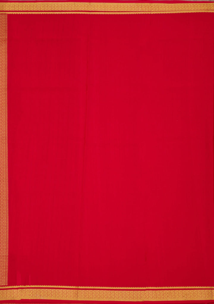 Red Zariwork Pure Crepe Silk Saree-Koskii