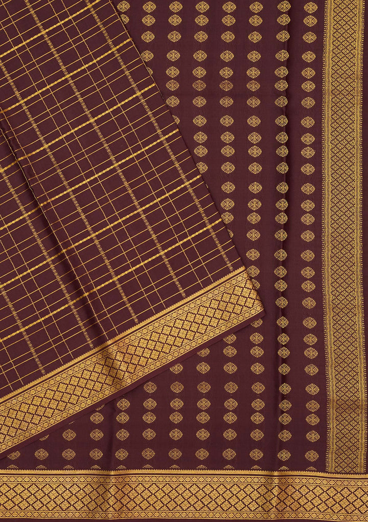 Brown Zariwork Pure Crepe Silk Saree-Koskii