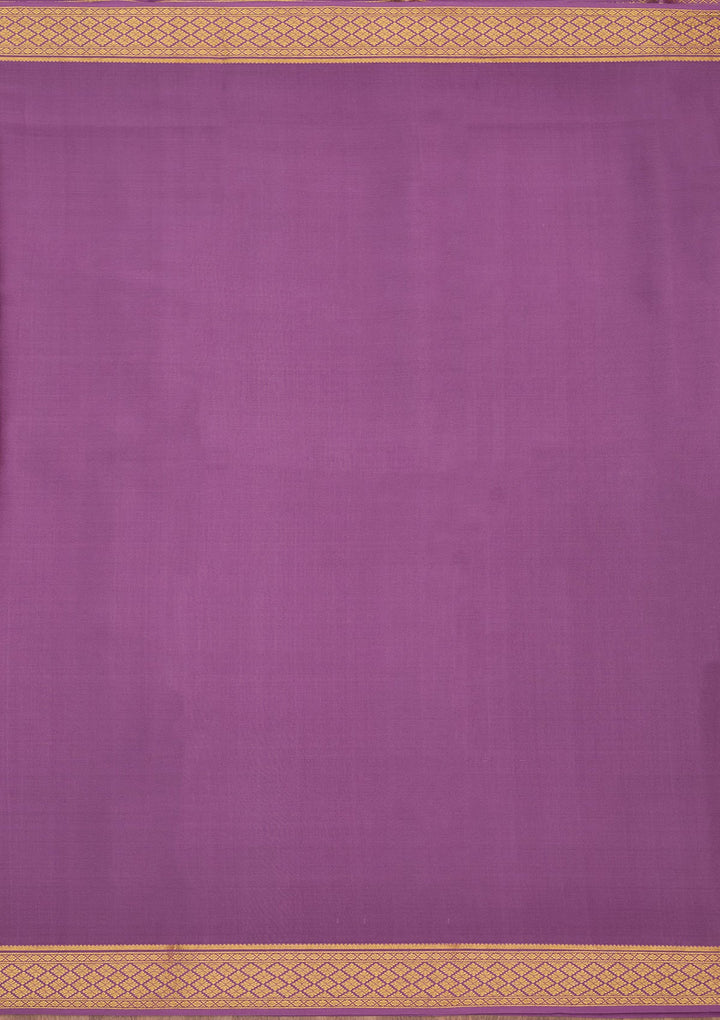 Light Lavender Zariwork Pure Crepe Silk Saree-Koskii