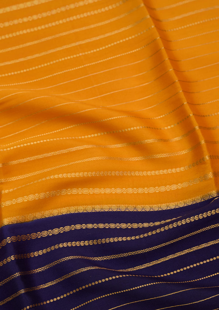 Orange Zariwork Pure Crepe Silk Saree-Koskii