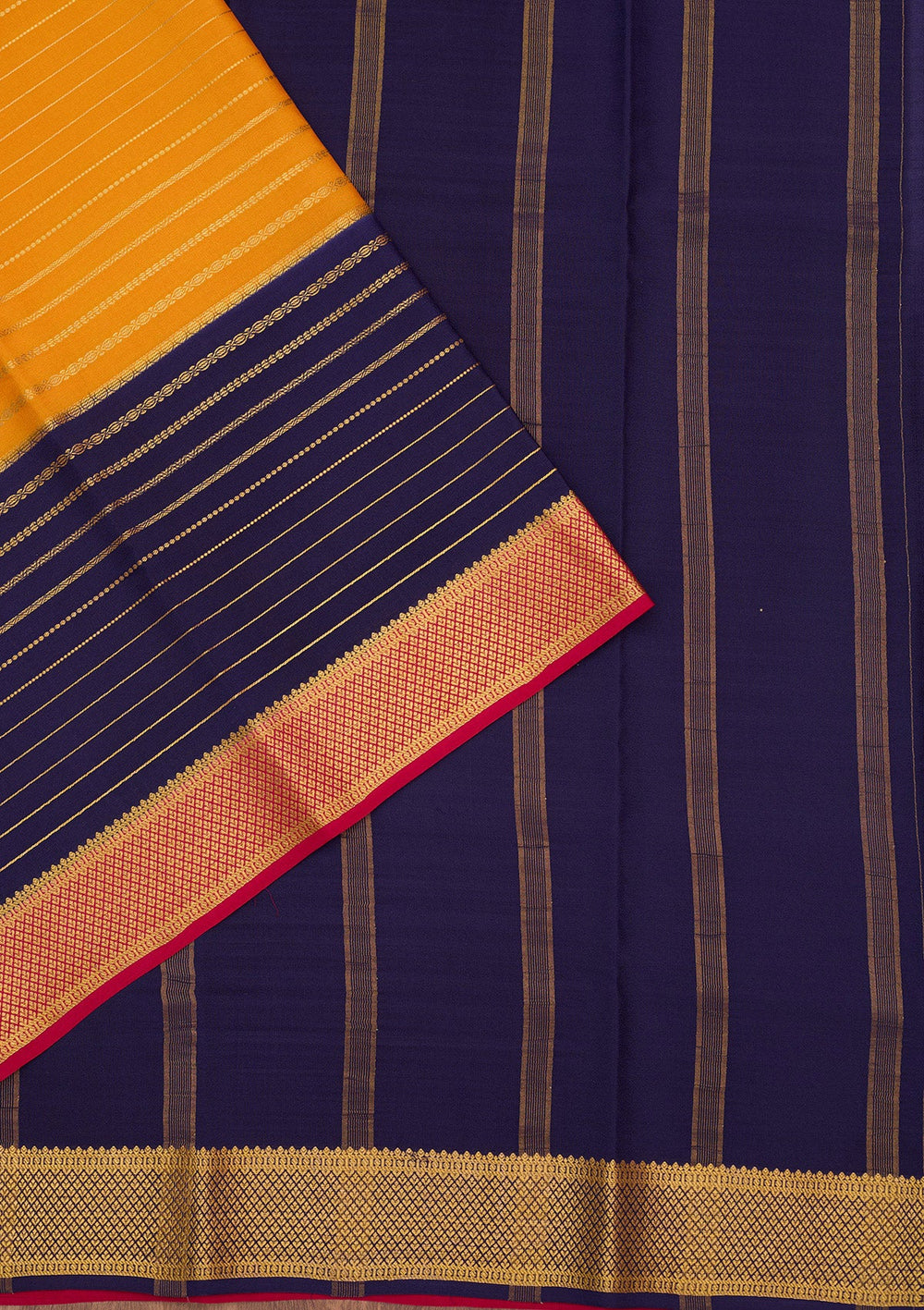 Orange Zariwork Pure Crepe Silk Saree-Koskii