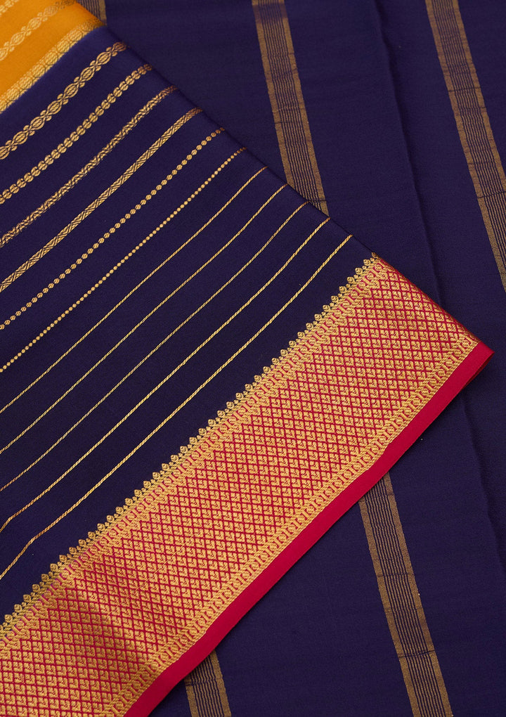 Orange Zariwork Pure Crepe Silk Saree-Koskii