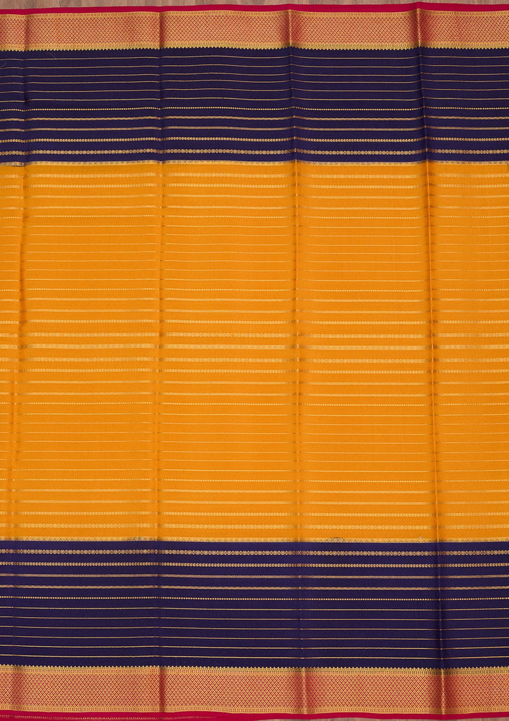 Orange Zariwork Pure Crepe Silk Saree-Koskii