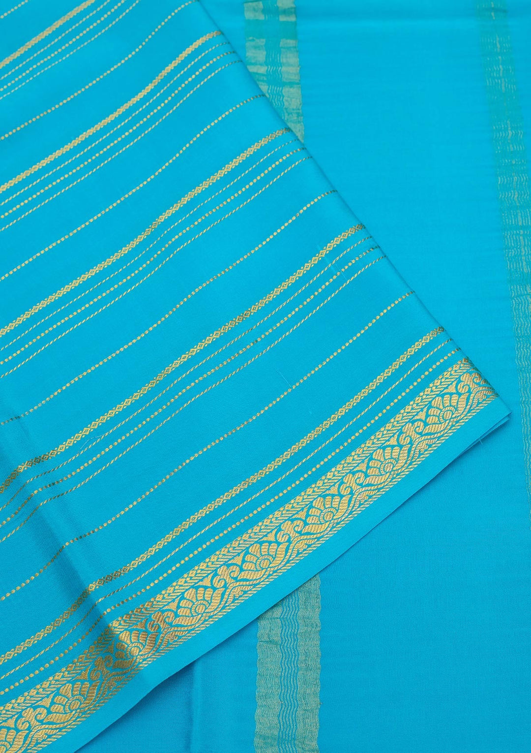 Royal Blue Zariwork Pure Crepe Silk Saree-Koskii