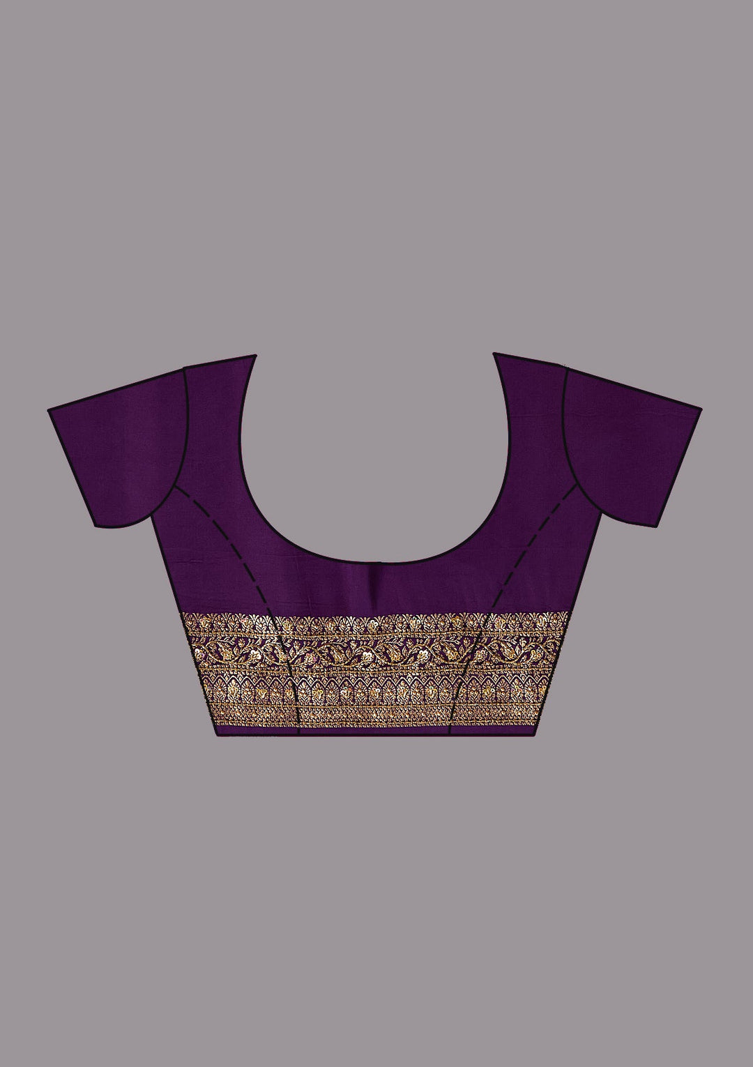 Purple Aariwork Silk Saree-koskii