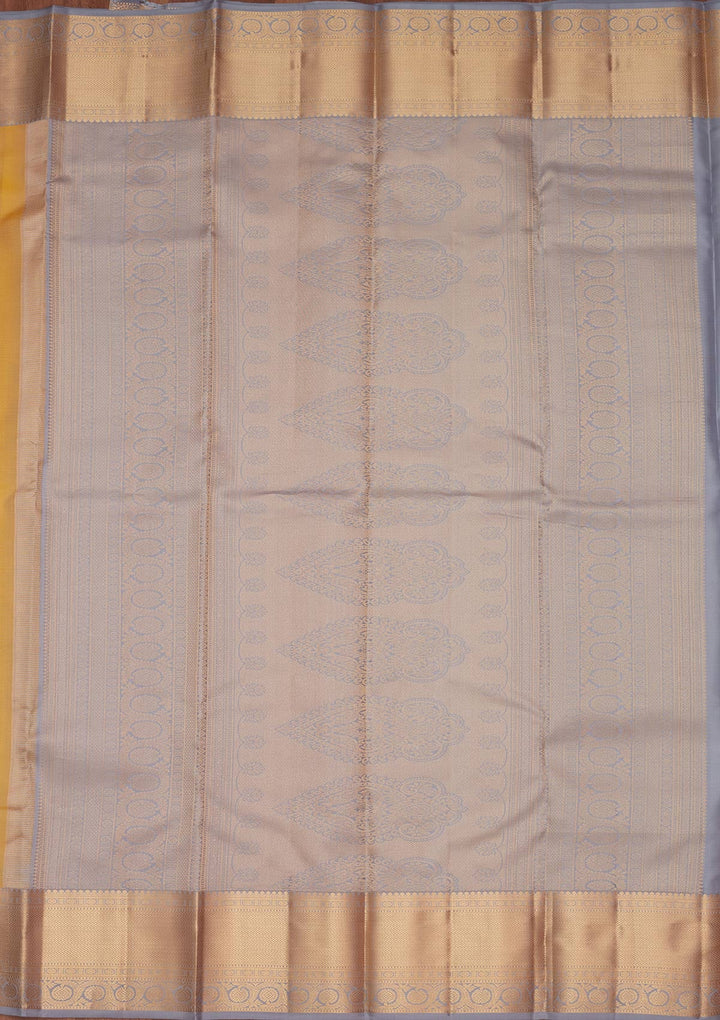 Lemon Yellow Zariwork Pure Silk Saree-koskii