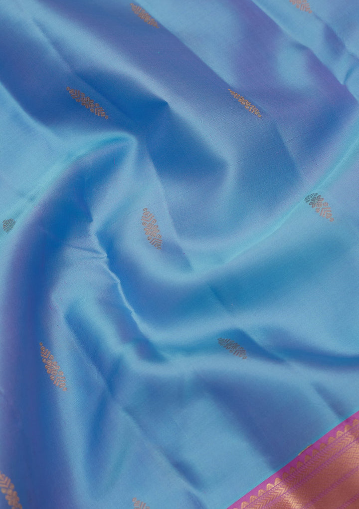 Blue Zariwork Pure Silk Saree-koskii