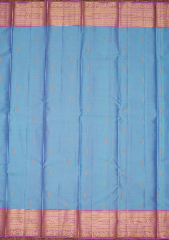 Blue Zariwork Pure Silk Saree-koskii