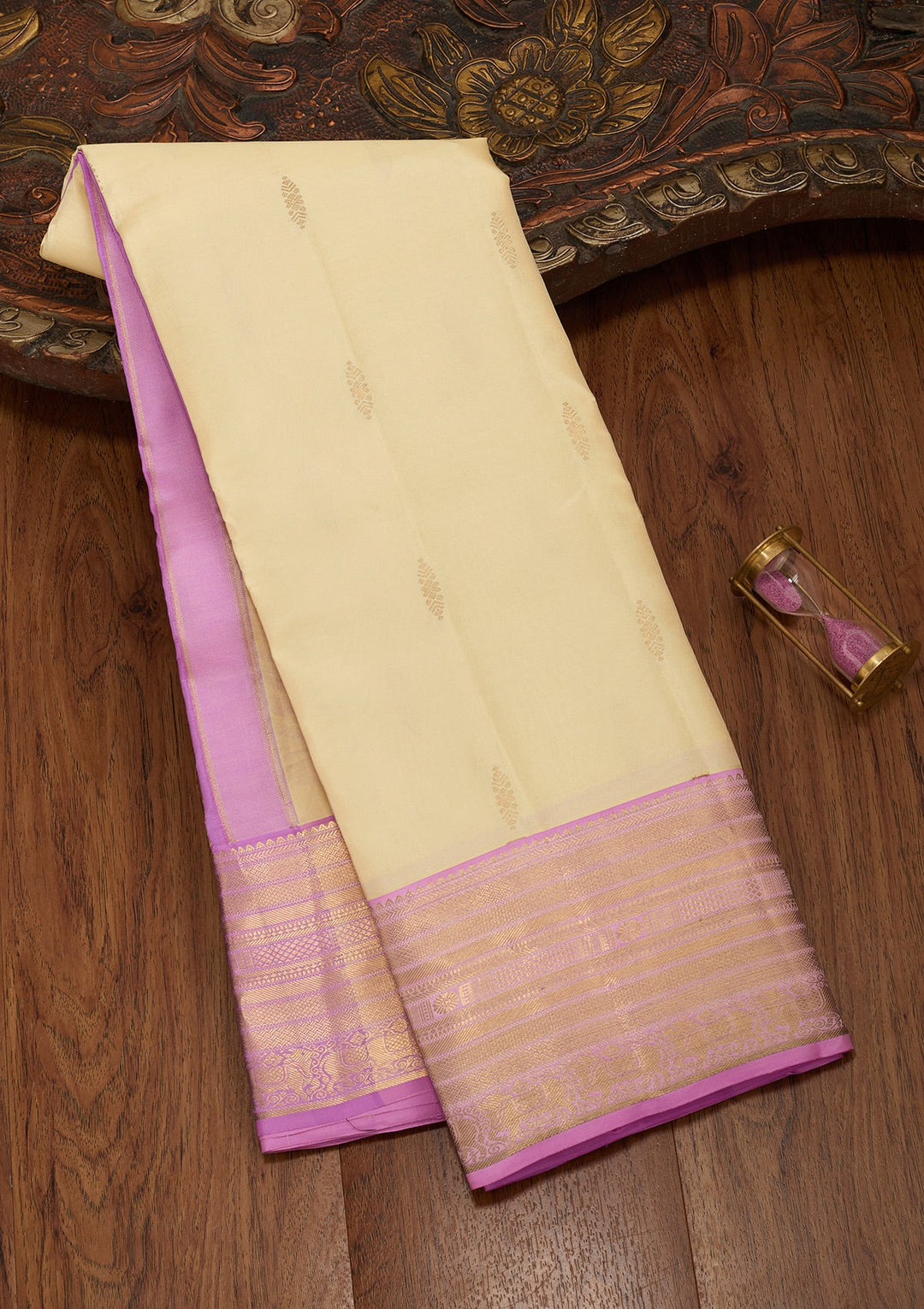 Lemon Yellow Zariwork Pure Silk Saree-koskii