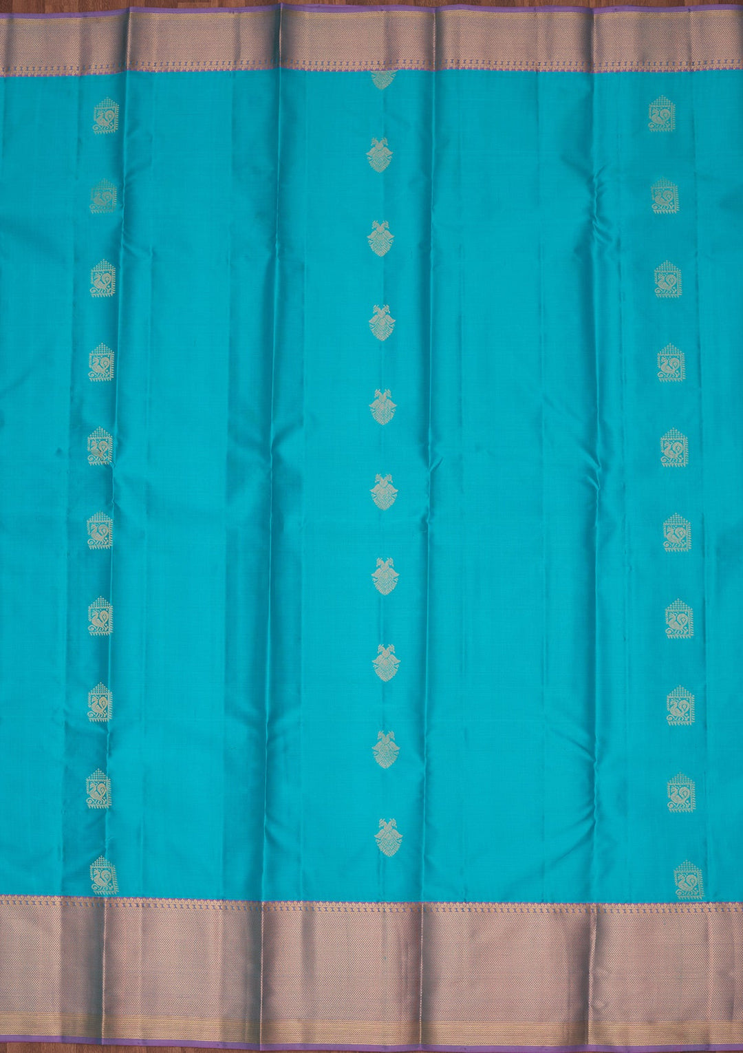 Turquoise Blue Zariwork Silk Saree-koskii