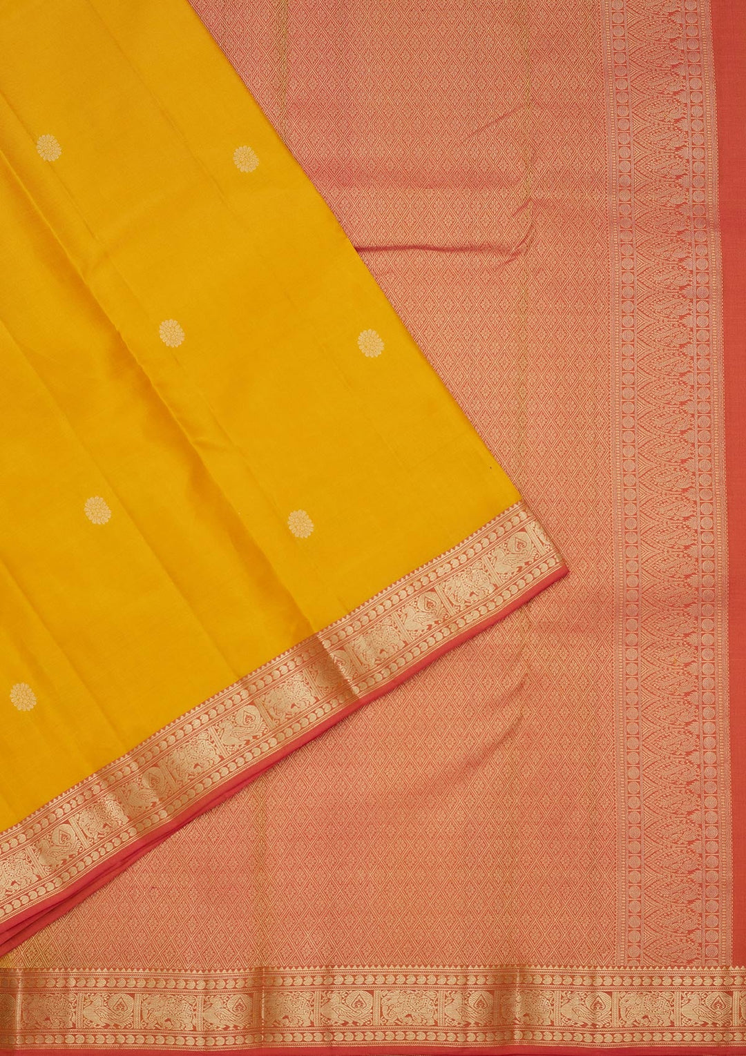 Mustard Zariwork Pure Silk Saree-koskii