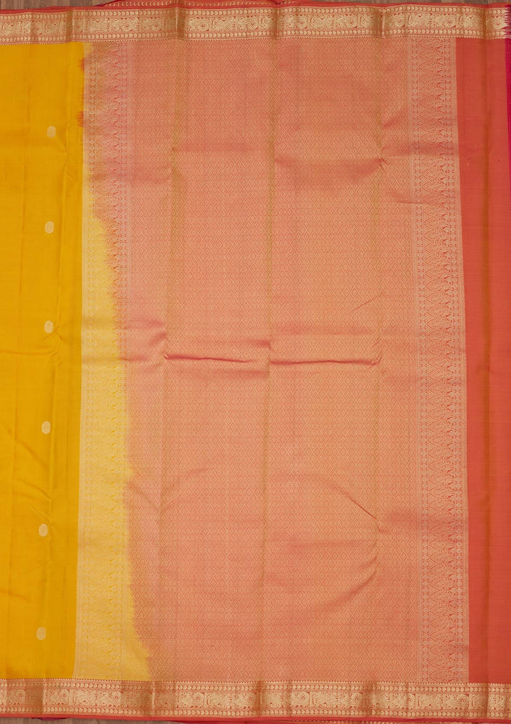 Mustard Zariwork Pure Silk Saree-koskii