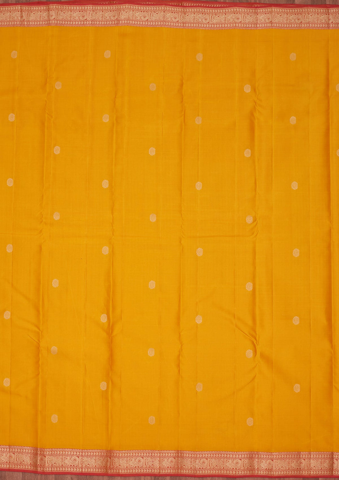 Mustard Zariwork Pure Silk Saree-koskii