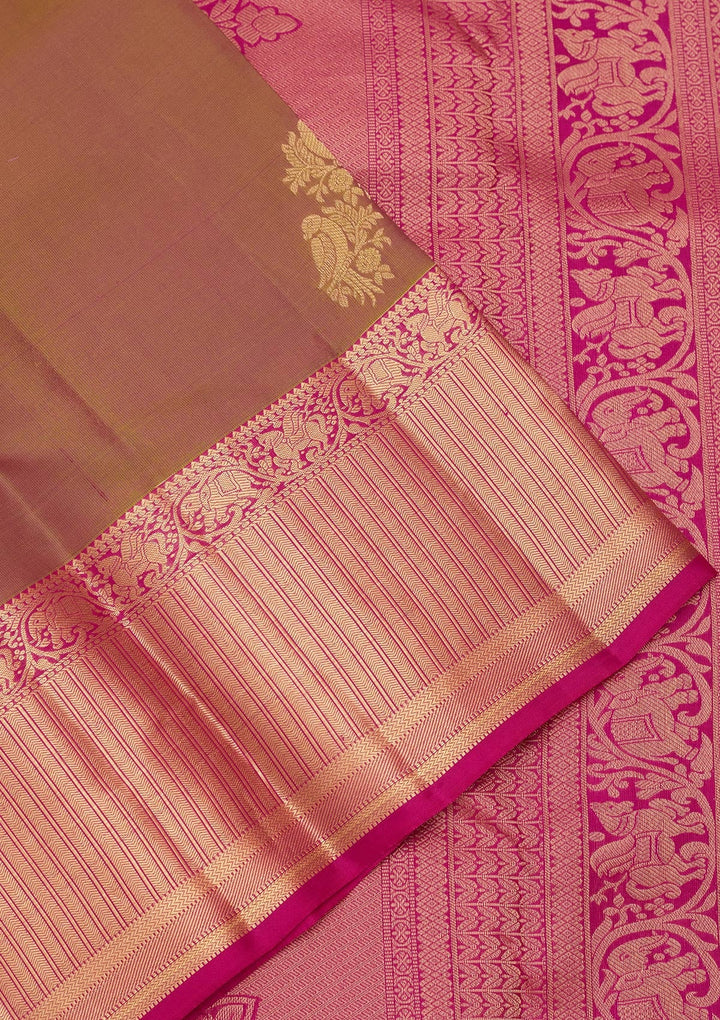 Mehendi Zariwork Silk Saree-koskii