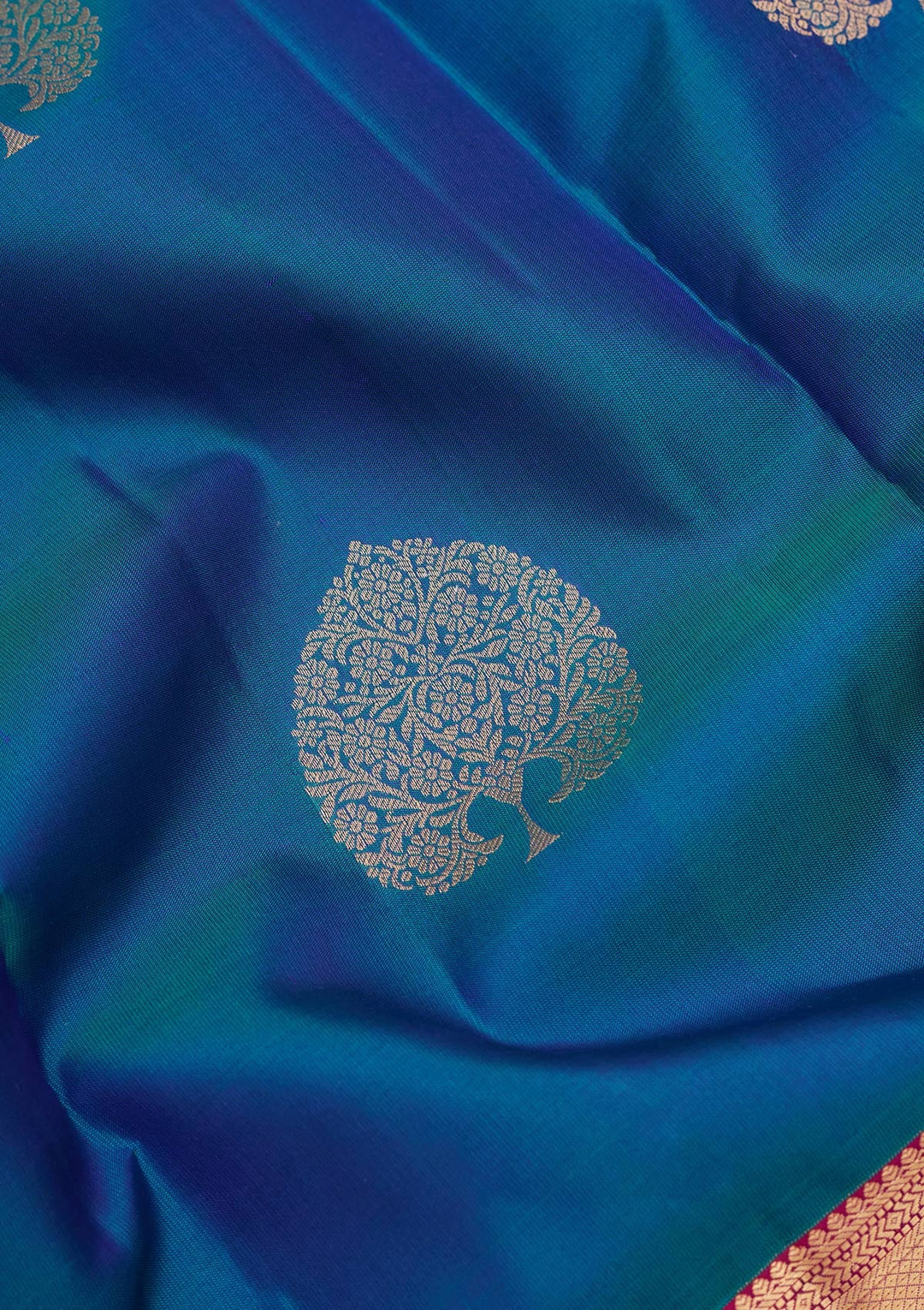 Blue Zariwork Silk Saree-koskii