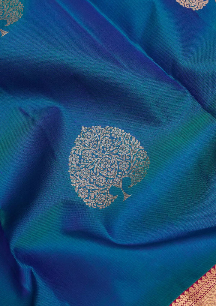 Blue Zariwork Silk Saree-koskii
