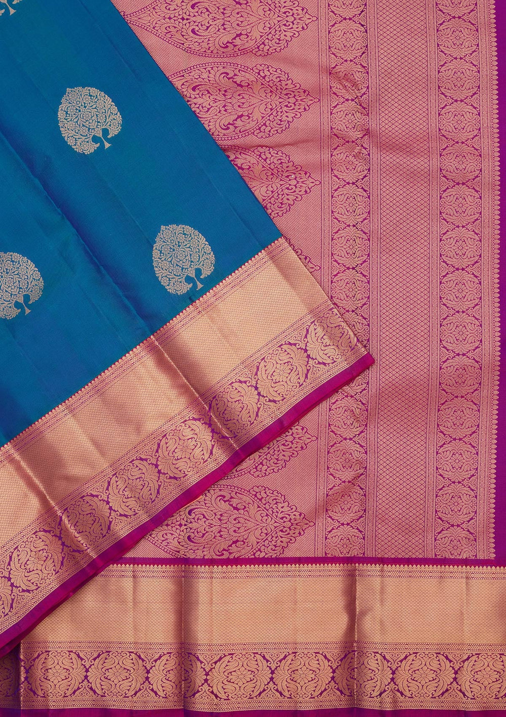 Blue Zariwork Silk Saree-koskii