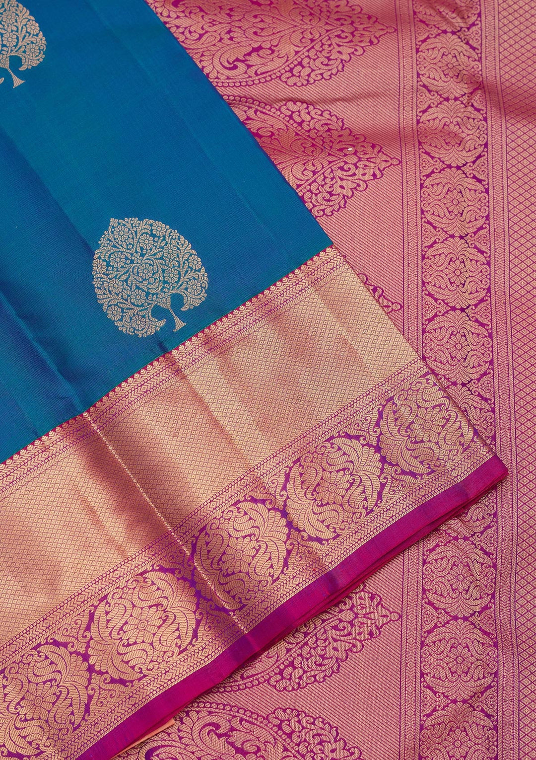 Blue Zariwork Silk Saree-koskii