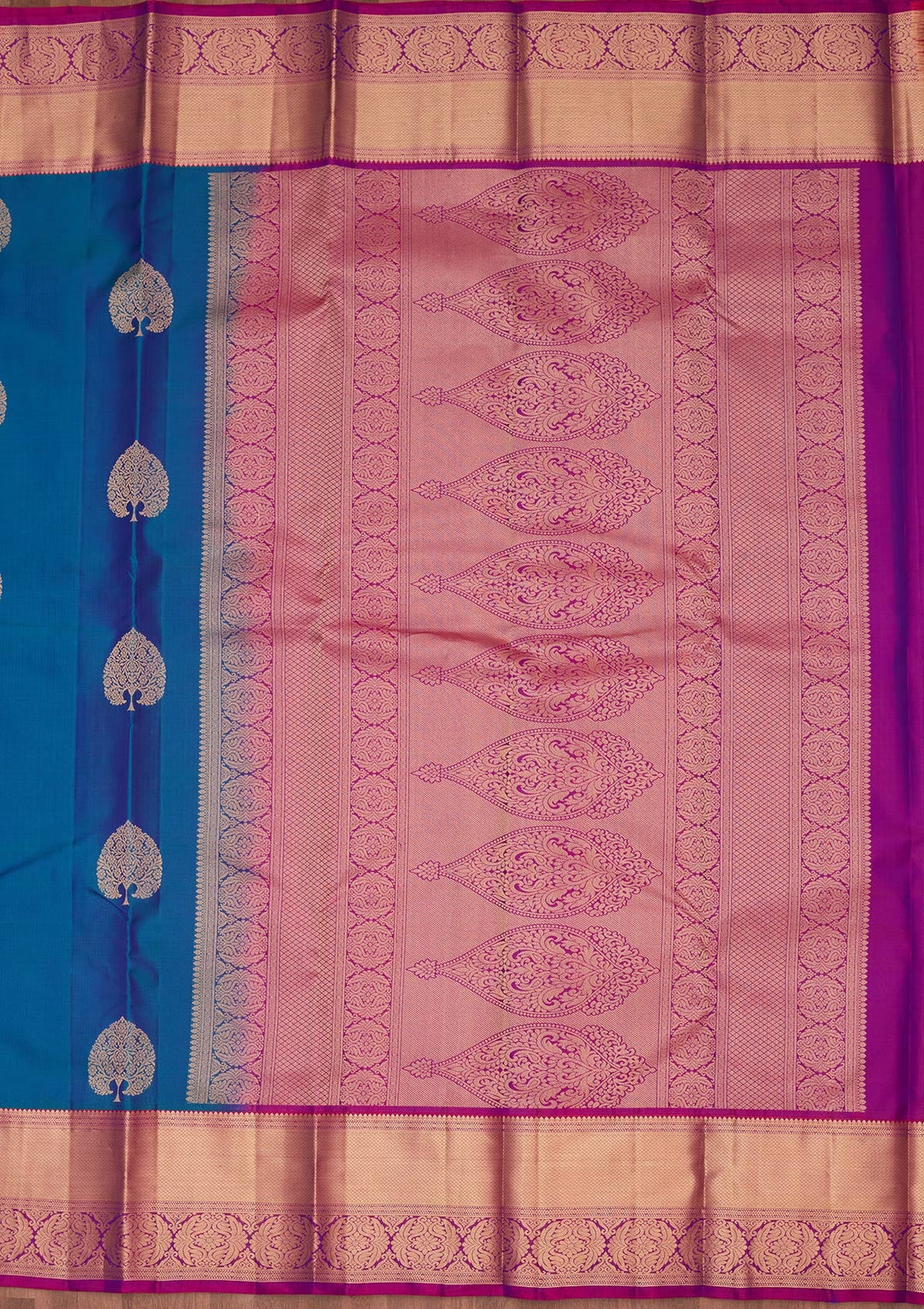 Blue Zariwork Silk Saree-koskii