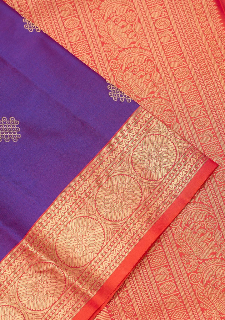 Purple Zariwork Silk Saree-koskii