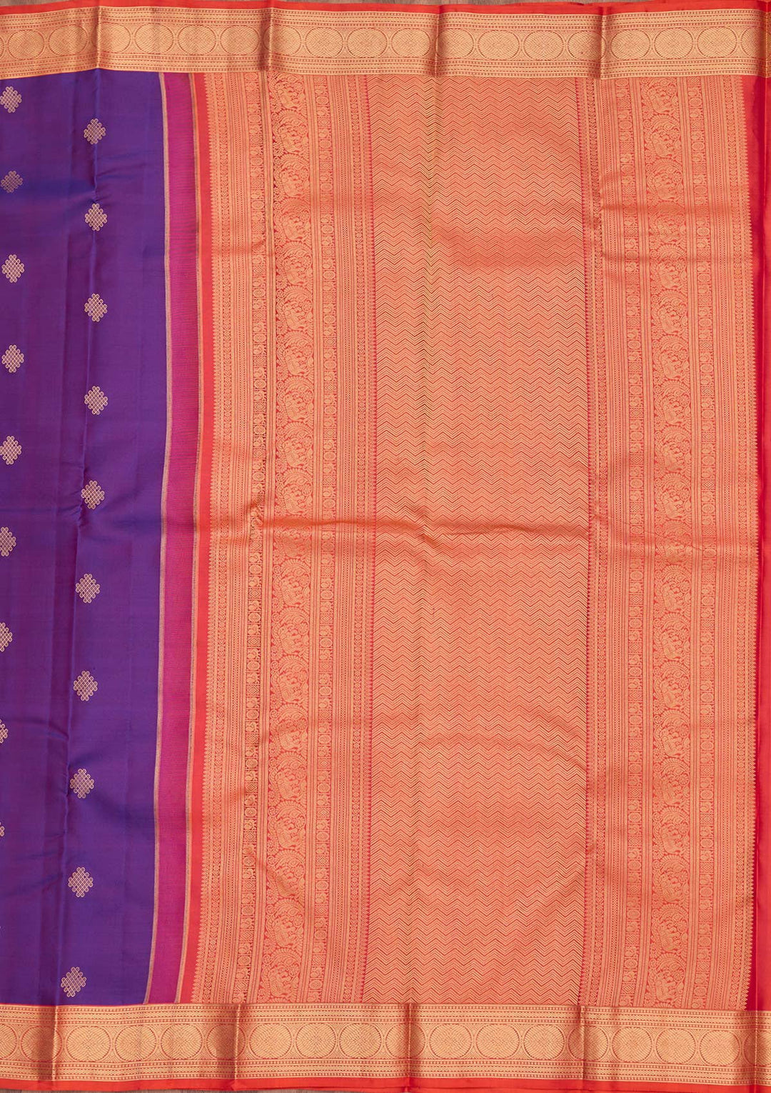 Purple Zariwork Silk Saree-koskii