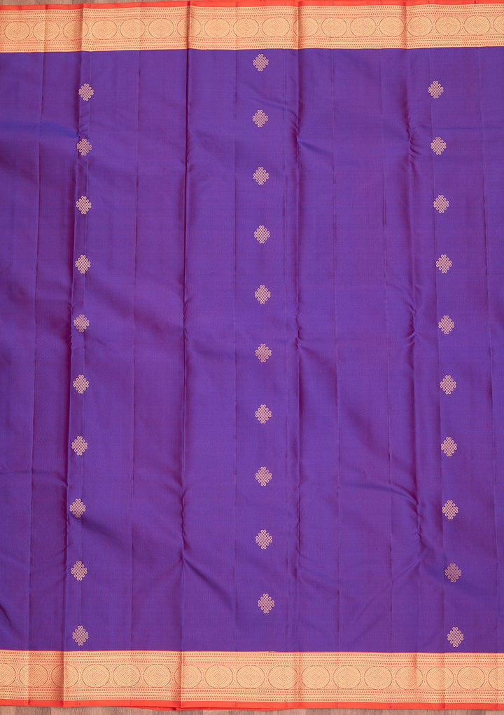 Purple Zariwork Silk Saree-koskii
