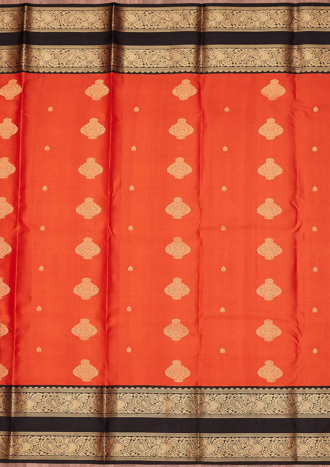Orange Zariwork Pure Silk Saree-koskii