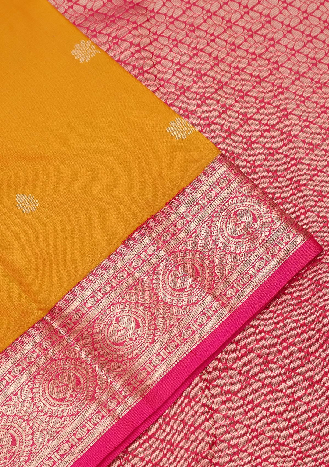 Mustard Zariwork Pure Silk Saree-koskii