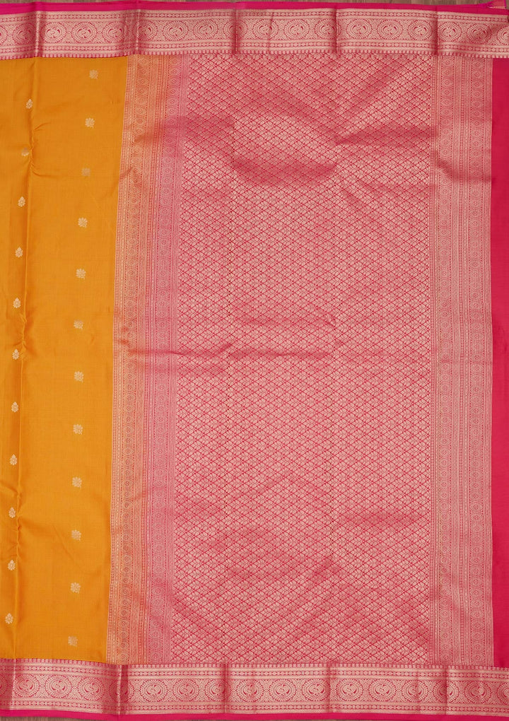 Mustard Zariwork Pure Silk Saree-koskii
